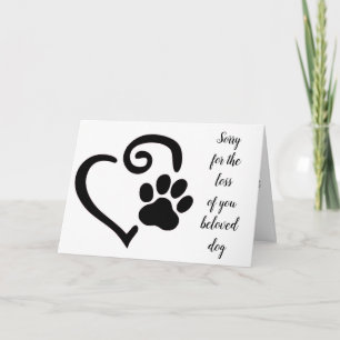 FÖRLUST AV DIN ***HUND** MEMORIER TILL CHERISH KORT