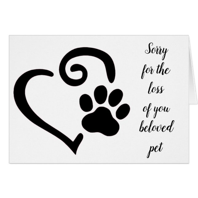 ** FÖRLUST AV DITT PET**-MEMORIER TILL CHERISH HÄLSNINGSKORT (Framsidan Horizontal)