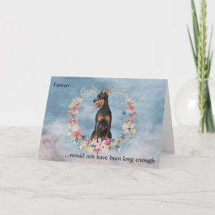 Förlust av Doberman Pinscher Blommigt Sympathy Car Helgkort