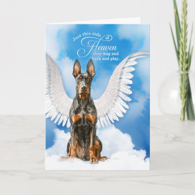 Förlust av Doberman Pinscher Hund Pet Sympathy Kort (Framsida)