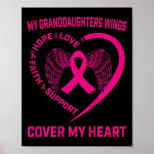Förlust av dotterdotter Bröstcancer Heart Vingar C Poster