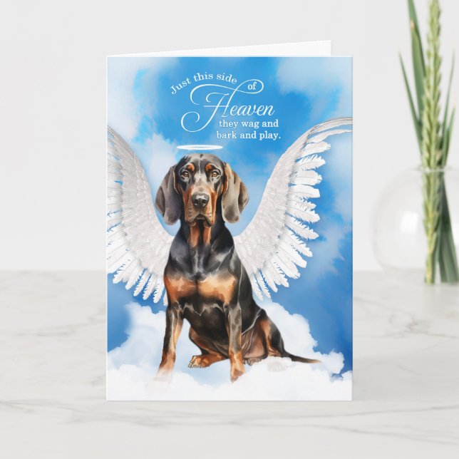 Förlust av en Black Tan Coonhound Hund Pet Sympath Kort (Framsida)