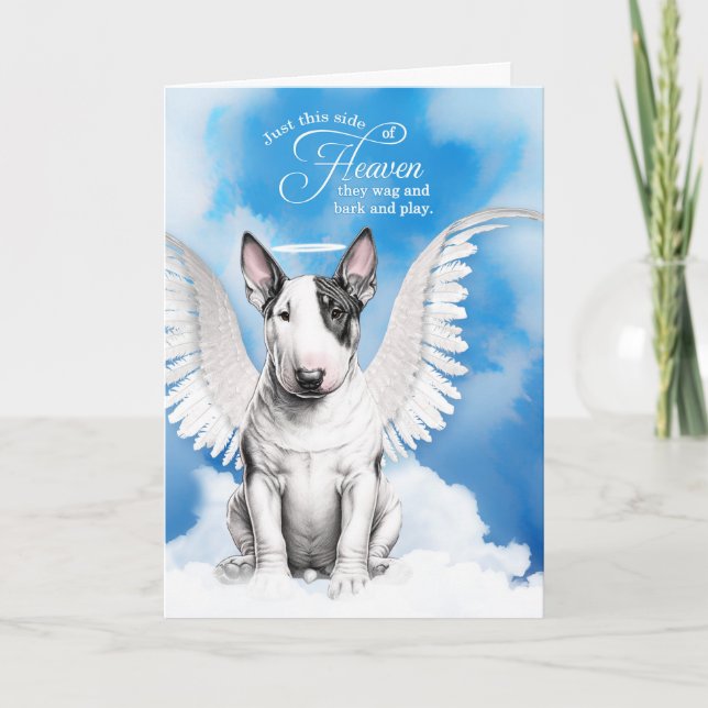 Förlust av en Bull Terrier Hund Angel Pet Sympathy Kort (Framsida)