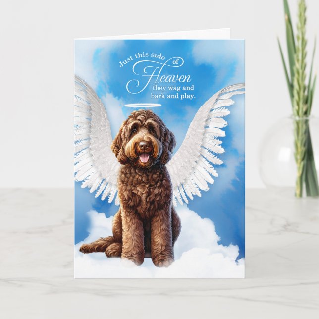 Förlust av en Chocolate Labradoodle Hund Pet Sympa Kort (Framsida)
