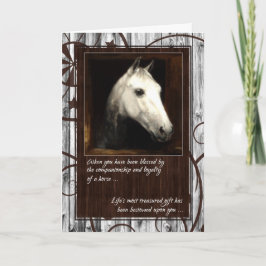 Förlust av en Horse Barn Wood Pet Sympathy Kort