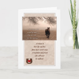 Förlust av en Horse Sepia Hues Pet Sympathy Kort