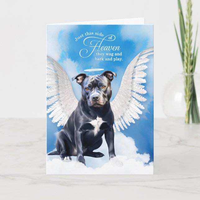 Förlust av en Hund av Blånosa Pitbull Pet Sympati Kort (Framsida)