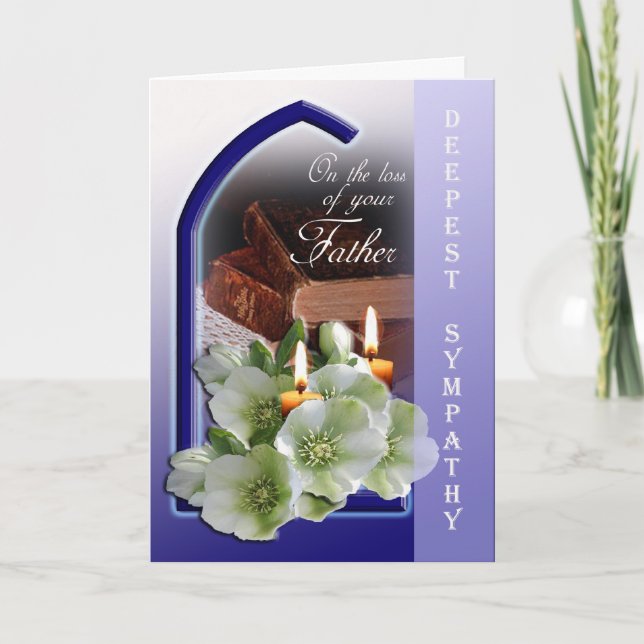 Förlust av Far - med djup sympatikort Kort (Framsida)