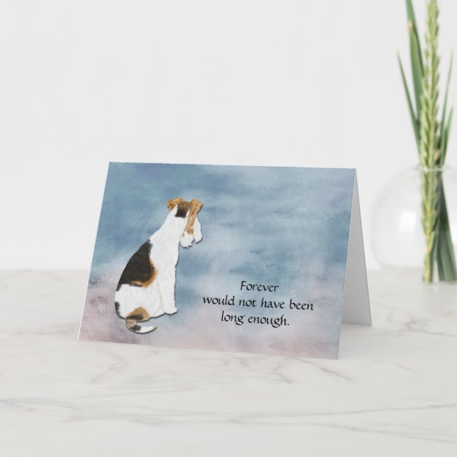Förlust av Fox Terrier Condolence Sympathy Card Helgkort (Framsida)