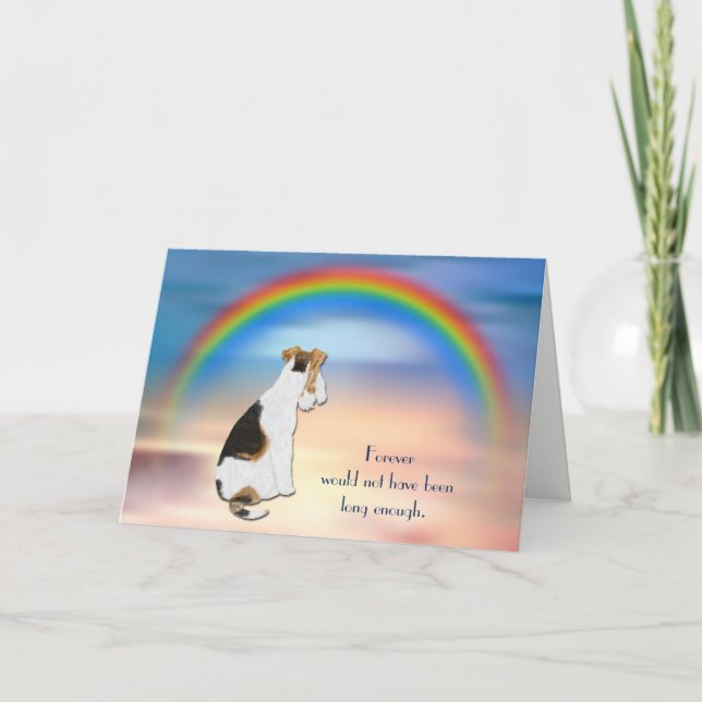 Förlust av Fox Terrier Hund Rainbow Sympathy Card Helgkort (Framsida)