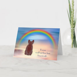 Förlust av Fransk Bulldog Rainbow Sympathy Card Helgkort