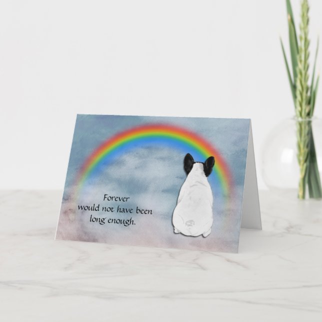 Förlust av Fransk Bulldog Sympathy Card Helgkort (Framsida)
