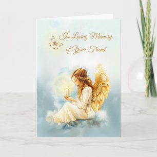 Förlust av Friend Sympathy Angel Candle Butterfly Kort