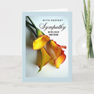 Förlust av Friend Sympathy Calla Lilies Kort