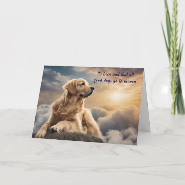 Förlust av Golden Retriever Hund Heaven Sympathy C Helgkort (Framsida)