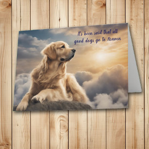 Förlust av Golden Retriever Hund Heaven Sympathy C Helgkort