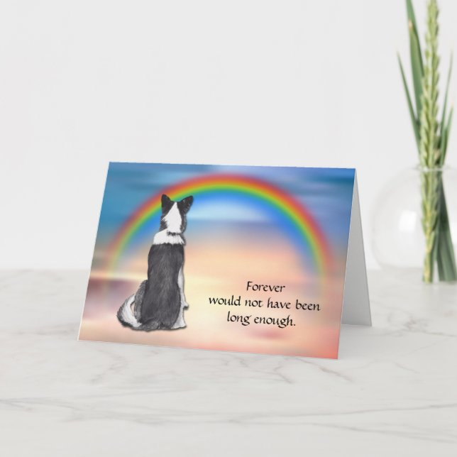 Förlust av Gräns Collie Rainbow Sympathy Card Helgkort (Framsida)