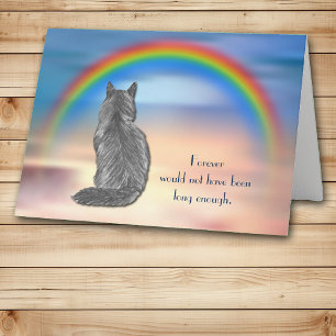 Förlust av Grått Cat Rainbow Sympathy Card Helgkort