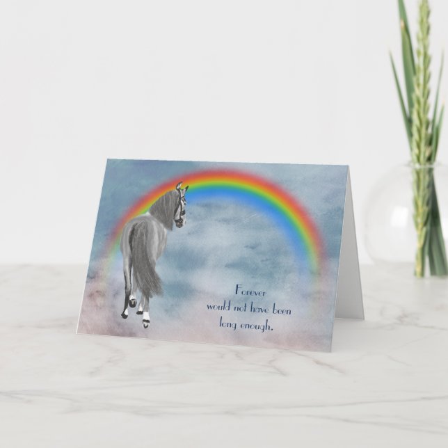 Förlust av Grått Horse Condolence Sympathy Card Helgkort (Framsida)