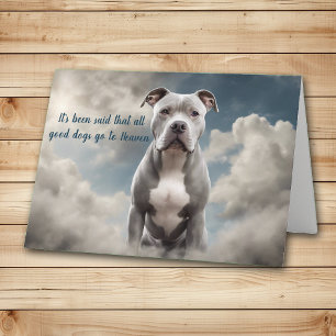 Förlust av Grått Pitbull Hund Heaven Sympathy Helgkort