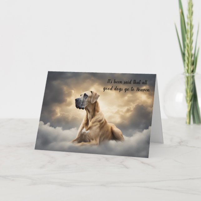 Förlust av Great dane Hund Heaven Sympathy Helgkort (Framsida)