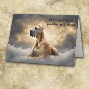 Förlust av Great dane Hund Heaven Sympathy Helgkort