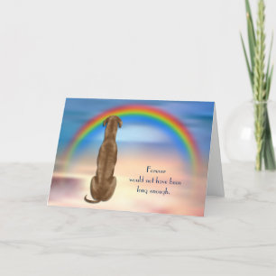 Förlust av Greyhound Hund Rainbow Sympathy Card Helgkort