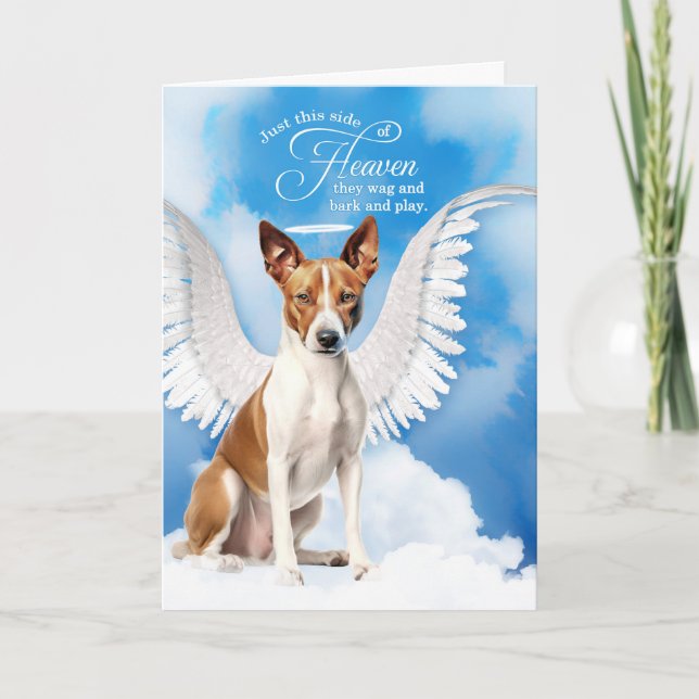 Förlust av Hund Basenji Angel Hund Pet Sympathy Kort (Framsida)