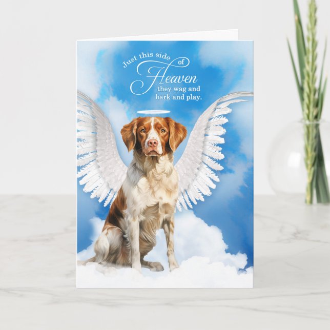 Förlust av hund Brittany Spaniel Husdjur Sympati Kort (Framsida)