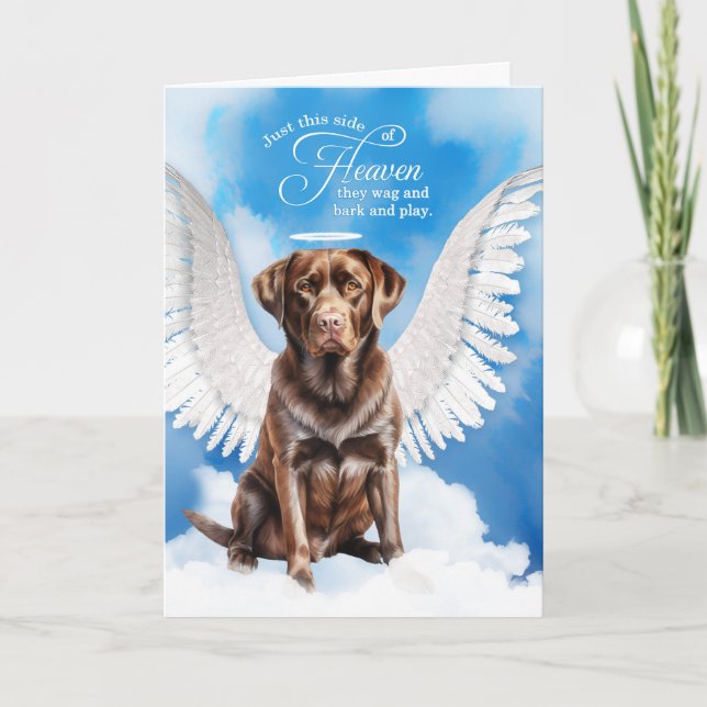 Förlust av Hund Chocolate Lab Retriever Pet Sympat Kort (Framsida)