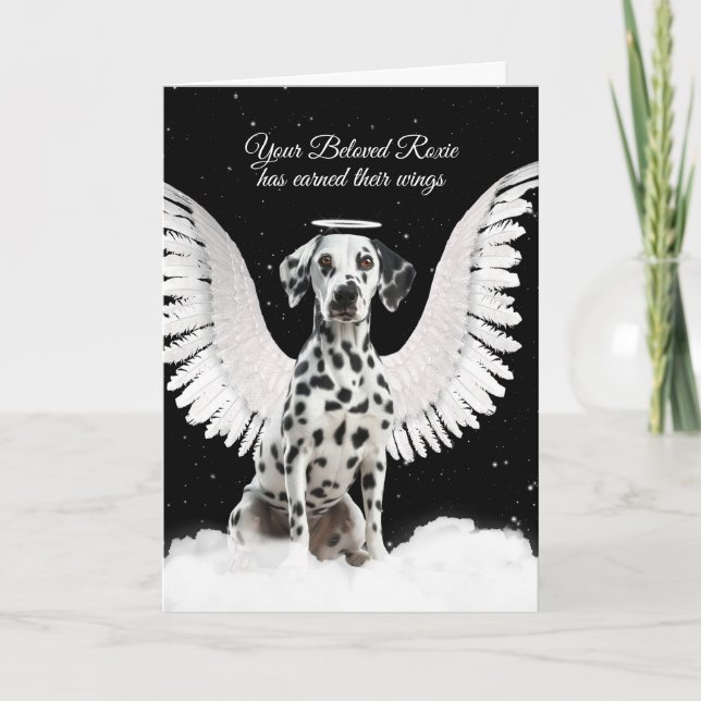 Förlust av Hund Dalmatian Angel Pet Sympathy Kort (Framsida)