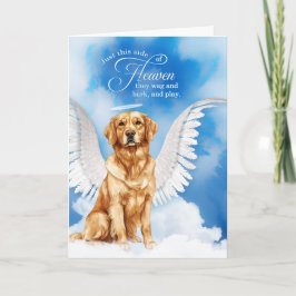 Förlust av Hund Golden Retriever Angel Pet Sympath Kort