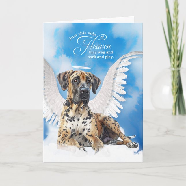 Förlust av Hund Harlequin Great dane Pet Sympathy Kort (Framsida)