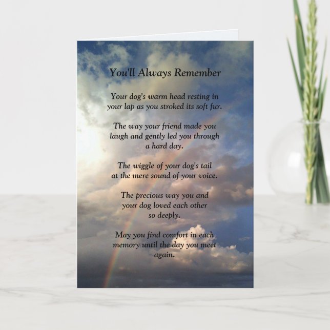 Förlust av Hund Sympathy Card Kort (Framsida)
