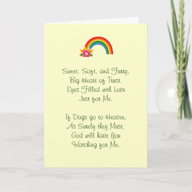 Förlust av Hund Sympati Kort (Framsida)