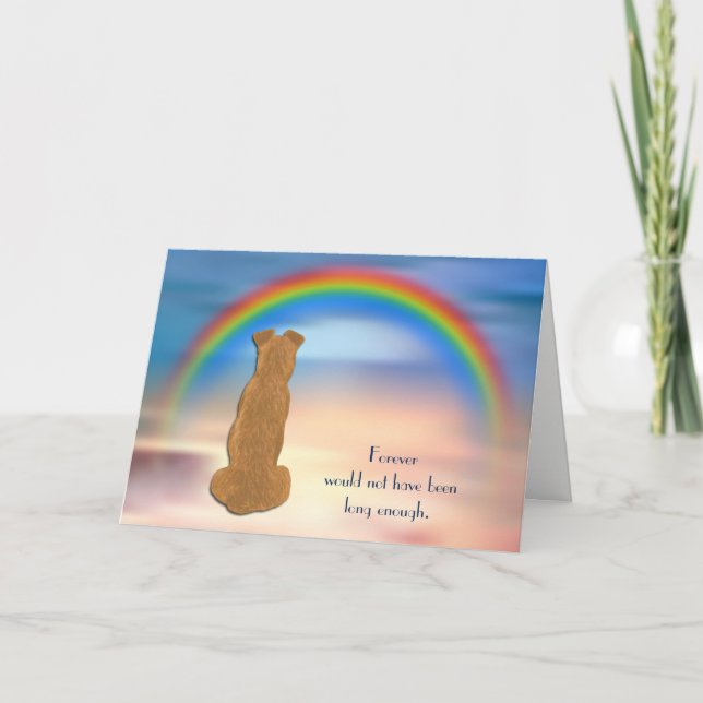 Förlust av irländskt Terrier Hund Rainbow Sympathy Helgkort (Framsida)