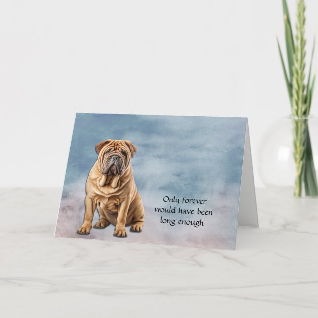 Förlust av kinesiskt Shar-Pei-Hund Sympathy Card Helgkort (Framsida)