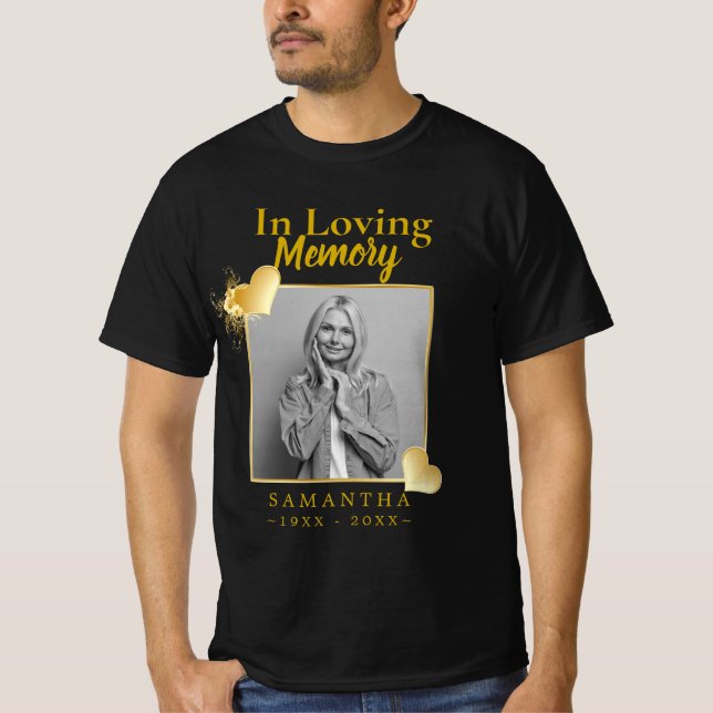 Förlust av Mor Photo Firande i livet T-Shirt (Framsida)