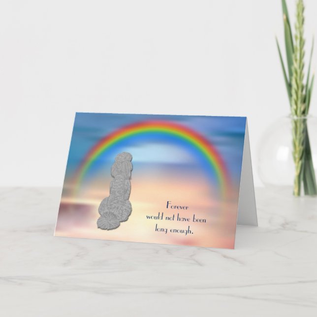 Förlust av Pudel Rainbow Sympathy Card Helgkort (Framsida)