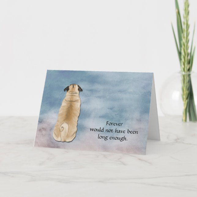 Förlust av Pug Condolence Sympathy Card Helgkort (Framsida)