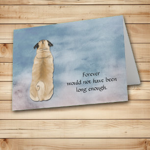 Förlust av Pug Condolence Sympathy Card Helgkort
