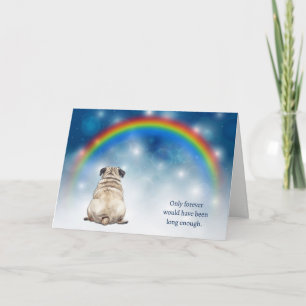 Förlust av Pug Hund Nattljus Sympati Helgkort