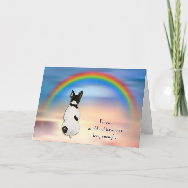 Förlust av Råtta Terrier Hund Rainbow Sympathy Car Helgkort (Framsida)