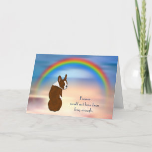 Förlust av Red Boston Terrier Rainbow Sympathy Car Helgkort