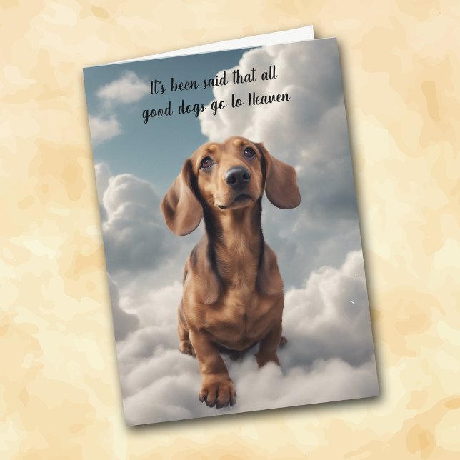 Förlust av Red Dachshund Hund Heaven Sympathy Card Helgkort (Skapare uppladdad)
