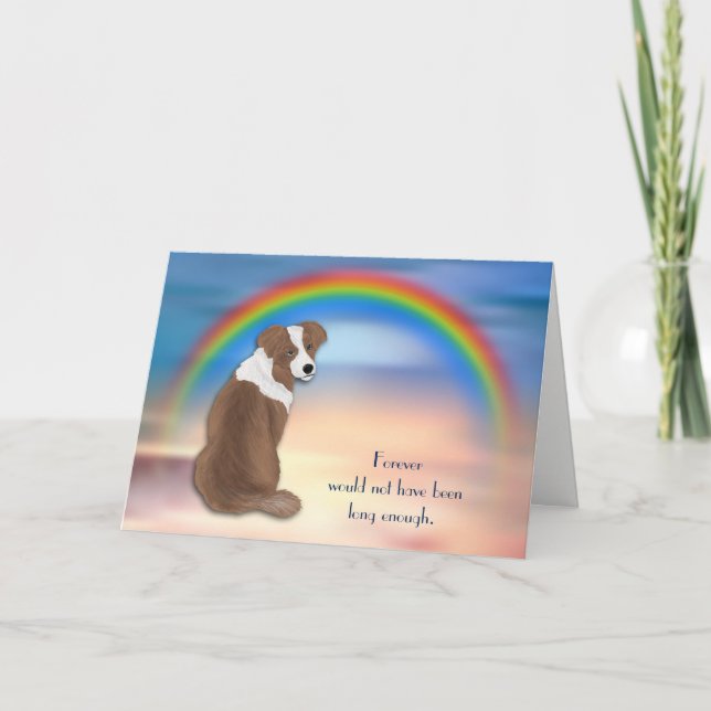 Förlust av röda Aussie Shepherd Rainbow Sympathy C Helgkort (Framsida)