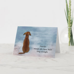 Förlust av rött Dachshund-kondoleanssympatikort Helgkort