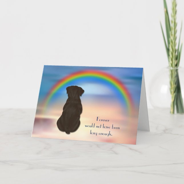 Förlust av Rottweiler Rainbow Condolence Card Helgkort (Framsida)