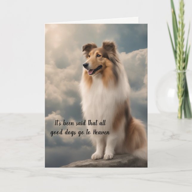 Förlust av Rough Collie Hund Heaven Sympathy Helgkort (Framsida)