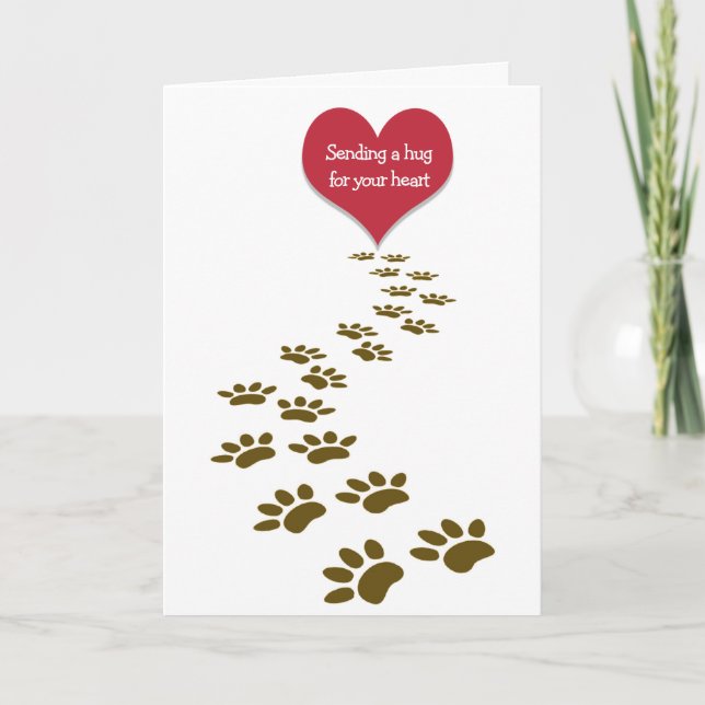 Förlust av sällskapsdjur och Tassavtryck Kort (Framsida)